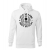 DRAGOWA pánska mikina s kapucňou Molon Labe, biela 320g/m2 - L
