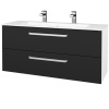 Dreja Umývadlova skrinka GIO SZZ2 120 - N01 Biela lesk / Úchytka T01 / L03 Antracit vysoký lesk