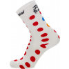 SANTINI Cyklistické ponožky SANTINI Classic - TOUR DE FRANCE 2023 - červená/biela M