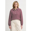 United Colors of Benetton Tričko s dlhým rukávom dámske bavlnené 3PNUD3018 burgundské L