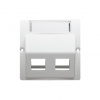 Kryt zásuvky tel/dát. 2xRJ12/RJ45 šikmá biela SIMON Basic (simon)