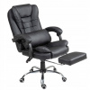 Otočné kancelárske kreslo s podnožkou a bedrovou opierkou, čierne GIOSEDIO