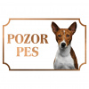 Basenji - Kovová tabuľka POZOR PES