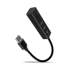 AXAGON HMA-CR3A, USB 3.2 Gen 1 hub, porty 3x USB-A + čítačka kariet SD/microSD, kovový, kábel USB-A 20 (HMA-CR3A)