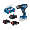 Bosch GSB 185-LI aku príklepový vŕtací skrutkovač 18V 2x2Ah+82dielna sada príslušenstva 0615990N2P