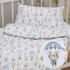 Biante Detské bavlnené posteľné obliečky do postieľky Sandra SA-469 Zvieratká s padákmi na svetlo modrom Do postieľky 100x135 a 40x60 cm