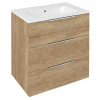 Sapho CIRASA umývadlová skrinka 69,8x75x46cm, 3x zásuvka, dub Alabama, CR731-2222