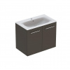 Geberit Selnova Square - Umývadlová skrinka 635x788x480 mm, s umývadlom, 2 dvierka, lávová mat 501.257.00.1