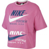 Nike NSW ICN CLSH SS TOP W ružová,biela,čierna Dámske tričko M