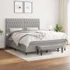 zahrada-XL Boxspring posteľ s matracom bledosivá 180x200 cm látka 3136853