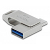 Delock 54075 sklenený USB flash disk 64 GB strieborná 54075 USB, USB-A, USB-C®; 54075