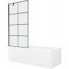 Mexen Cubik obdĺžniková vaňa 160 x 70 cm s plášťom a jednokrídlovou zástenou 90 cm, čierny vzor - 550316070X9509007077