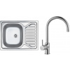 Set Sinks (dřez Okio 650 M 0,6 mm matný + baterie Vitalia Chrom - lesklý) OK650MVICL