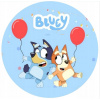 CUKROVÁ TLAČ jedlý obrázok na tortu Cukrová hmota BLUEY BLU BINGO + TEXT 6