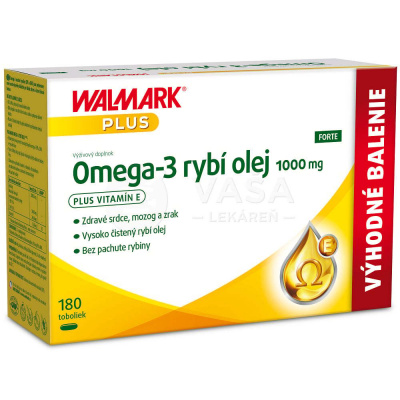WALMARK Omega-3 Rybí olej Forte (Výhodné balenie) 180 kapsúl