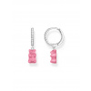 Thomas Sabo CR726-052-9 Silver Single Hoop Earrings with pink Gold Bears 28,0 mm
