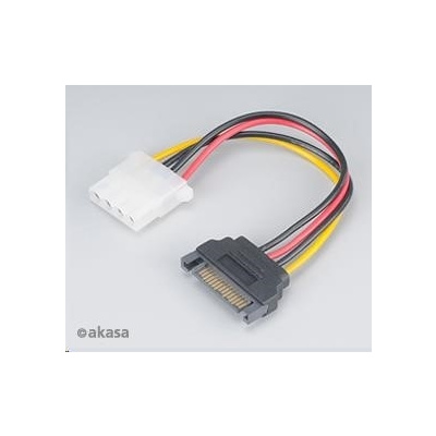 AKASA kabel SATA redukce napájení na 4pin Molex, 15cm AK-CBPW03-15