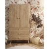 Šatníková skriňa so šuplíkmi Boho Meli - dub craft zlatý