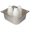 Vaňa na malé nádoby GN 2/3-150 z ušľachtilej ocele, záchytný objem 12,7 litrov