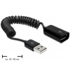 Delock kabel USB 2.0, prodlužovací, samec/samice, kroucený kabel 83163