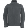 Pánska softshellová bunda s kapucňou B&C Hooded Softshell - tmavo sivá, S