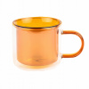 Sklenená šálka na kávu CHiATO s dvojitou stenou a uchom, 250 ml