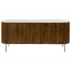 Bighome - Príborník mango 180x40x76 hnedý lakovaný / biely mramor BARCELONA