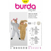 Strih Burda žltý 4107 - detský kostým myška, psík