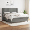 vidaXL Boxspring posteľ s matracom tmavosivá 160x200 cm látka - Sivá - 58176-13137