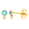 Zlaté napichovacie náušnice s modrým opálom