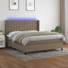Box spring postel s matrací a LED taupe 180x200 cm textil Hnědošedá 3138657