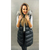 Max Original Leather Dámska kožená vesta PUFFER hood black (XL 50-52) - Čierna - XL