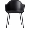 Stolička Harbour kožená na čiernych nohách 81 cm čierna