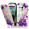 Kožený obal Samsung Galaxy S III Mini – Butterfly Flip -fialová