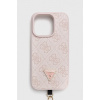 Puzdro na mobil Guess iPhone 15 Pro 6.1 ružová farba GUHCP15LP4TDSCPP