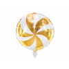 Party Fóliový balón Lízanka bielo-zlatý, 35 cm, matný povrch