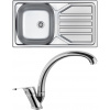 Set Sinks (dřez Okio 780 M 0,5 mm matný + baterie Evera Chrom - lesklý) OK780MEVCL
