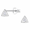 Nefertitis 34407 Strieborné náušnice kôstky so zirkónmi TRIANGLE NF61020 - 5 mm, 0,56 g