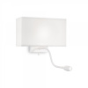 Ideal Lux 215693 LED nástenné svietidlo Hotel 60W + LED 1x1W | E27 | 70lm | 3000K - biela