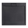 BESCO AXIM ULTRASLIM STONE EFFECT 90cm sprchová vanička štvorcová, akrylát, čierna, #BAX-90-KW-C