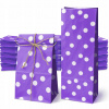 SADA 50 KUSOV BLOKOVÝCH TAŠIEK 10x6x26 cm PAPIEROVÝCH FIALOVÝCH s bodkami EKO