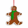 DECOLED Veľká ozdoba na vianočný stromček Perníkový muž, 26,5 × 31 cm, zelená šatka, PVC, IP44, vonkajšia