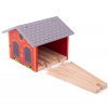 BIGJIGS TOYS Bigjigs Rail Cihlové depo pro dva vláčky