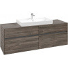 VILLEROY & BOCH Collaro závesná skrinka pod umývadlo na dosku (umývadlo v strede), 4 zásuvky, 1600 x 500 x 548 mm, Stone Oak, C02800RK