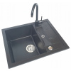Kuchynská batéria - Žulové umývadlo 50x61 + batéria + stena sifónu (Kuchynská batéria - Žulové umývadlo 50x61 + batéria + stena sifónu)
