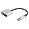XZT audio a napájací adaptér 2v1 / USB-C / 3.5mm Jack + USB-C / strieborný