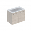 Geberit Selnova Square - Umývadlová skrinka 635x788x480 mm, s umývadlom, 2 dvierka, svetlý orech hickory 501.259.00.1