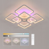 STROPNÉ SVIETIDLO BIELY LUSTER LED ZÁVESNÝ S DIAĽKOVÝM OVLÁDANÍM MODERNÝ RGB 133W
