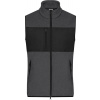 James & Nicholson | JN 1310, Pánska fleecová vesta, sivá melange - čierna, 3XL