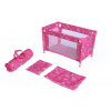 Postýlka pro panenky kov/látka v tašce rozkládací rozměr 53x32x32cm v sáčku